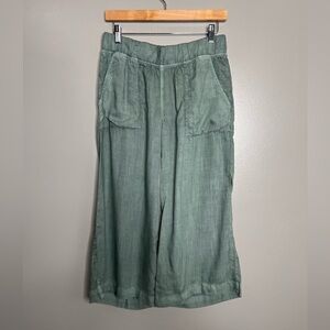 Cloth & Stone tencil pull on pants small green cropped relaxed beachy casual